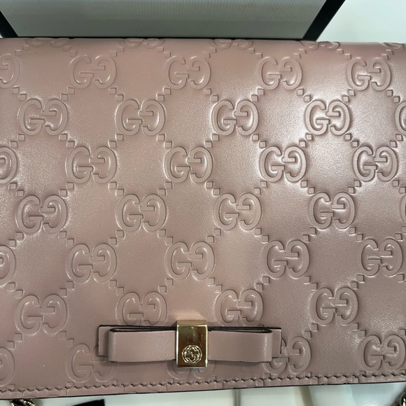 GUCCI - Guccissima Signature Bow WOC/Small Crossbody In Excellent Condition - Picture 12 of 16
